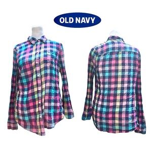 OLD NAVY RAINBOW 90’S FLANNELS SIZE S